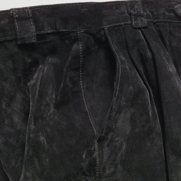 Evan Davies Black 100% Pig Suede Pleated Shorts Women’s Size 10 EUC Quiet Luxury - Picture 5 of 8